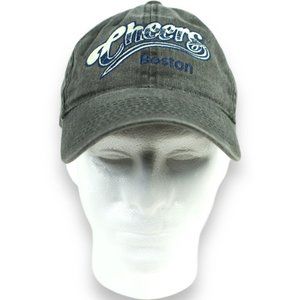 Cheers Boston Trucker Cap Gray w/ White Embroidery Adjustable Strap Hat